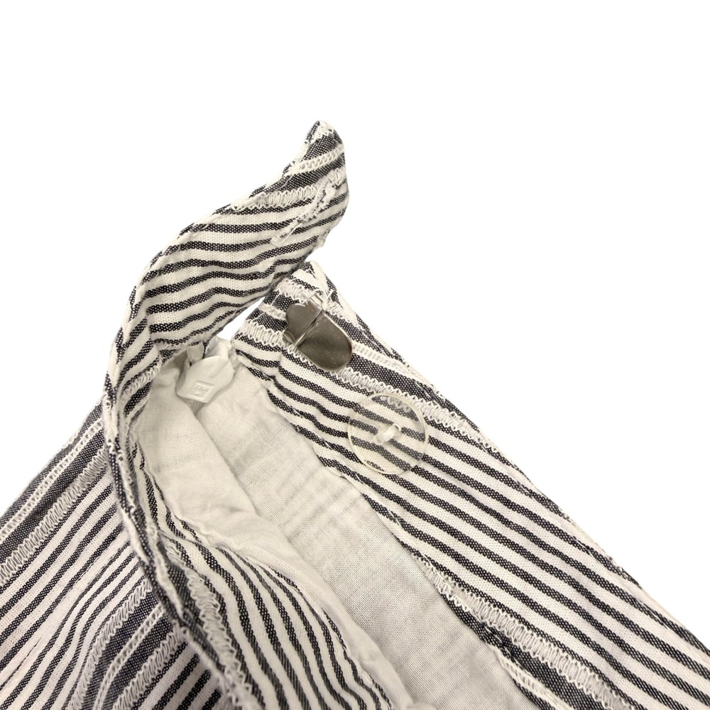 Talbots Striped ALine Flare Skirt Womens 8P White Gray Lined Mitered Chevron VTG - Picture 6 of 8
